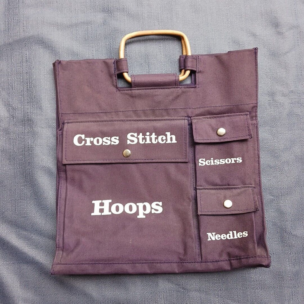 The Creative Circle Blue Canvas Craft Tote Bag Vintage